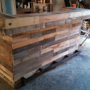 Cowboy Builds, Inc - Kennesaw, GA. 7ft Pallet wood man cave bar. Built by Cowboy Jeff