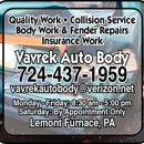 Vavrek Auto Body - Automobile Body Repairing & Painting