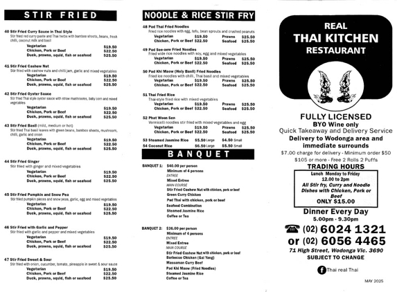 Real Thai Kitchen - Wodonga, VIC