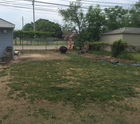 Ace Landscaping Lawn Care & Snow Removal - Ferndale, MI. Backyard Before