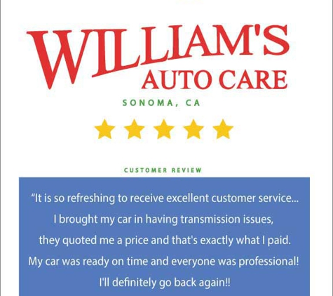 William's Auto Care - Sonoma, CA