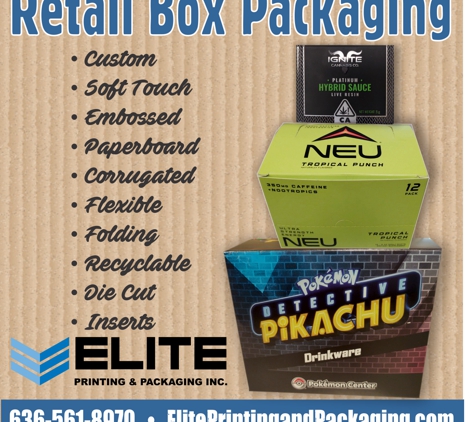 Elite Printing & Packaging Inc - Wentzville, MO. Retail Box Packaging