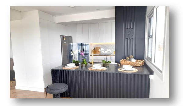 ROXTELL Kitchen Renovations Sydney - Chipping Norton, NSW. Dulux Monument Black & Natural White Finish, Fresh Water