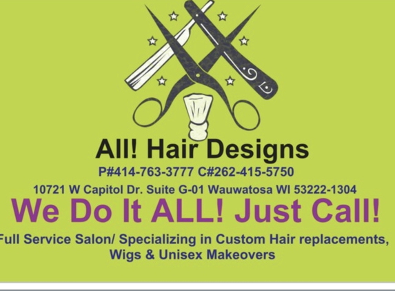 All! Hair Designs - Menomonee Falls, WI. New location!