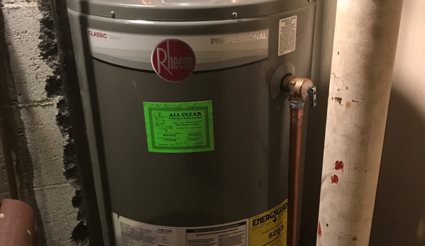 All Clear Plumbing - Belleville, NJ. Rheem water heater install Nutley NJ