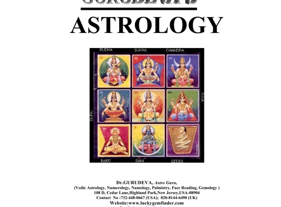 Dr.Gurudeva -Indian Astrologer , Jyotish .Usa - Highland Park, NJ