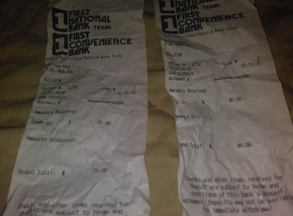 First Convenience Bank - Belton, TX. LEGAL PROOF that ALEJANDRO STEALS MONEY from DISABLED INDIVIDUALS. ADMIT IT ALEJANDRO.!!! YOU'RE A THIEF.