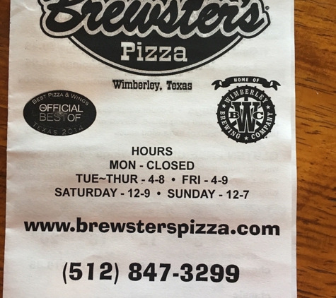 Brewster's Pizza - Wimberley, TX