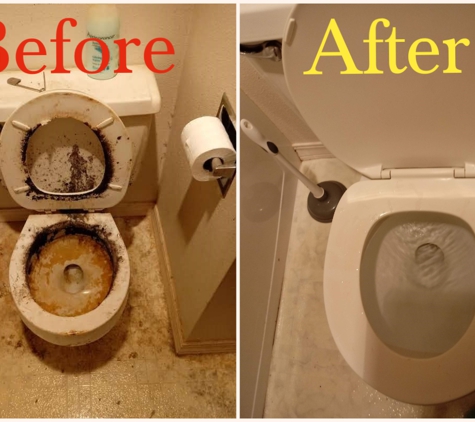 Divine House Cleaning - Salem, OR. Toilet Before and After