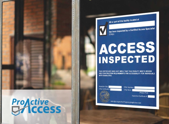proactive access - San Diego, CA. CASp Inspection Certificate