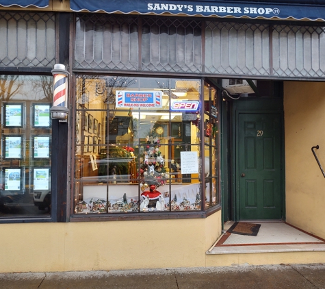 Sandy's Barber Shop - Pittsford, NY. Entrance to family business over 42 years!