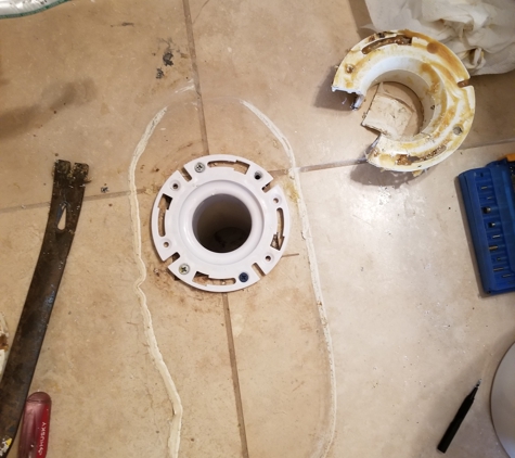 Neville plumbing - Hampton, GA. Flange replacement 198$