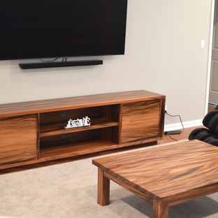 Satoshi Yamauchi Woodworks - Honolulu, HI. Monkeypod media console and coffee table