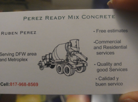 Perez Ready Mix Concrete - Irving, TX