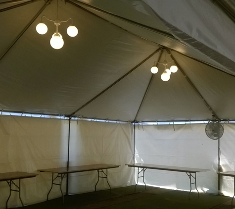 Carter's Family Rent-All - Daytona Beach, FL. Tent Lights.  Great way to keep the party going into the night.