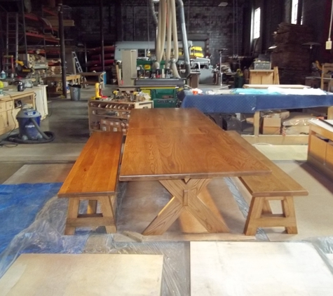 Freeman Wood Crafters - Stoneville, NC. 9' x40" dining room table,   expands to 12'  wth leaves