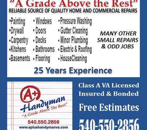 A+ Handyman Inc. - Winchester, VA