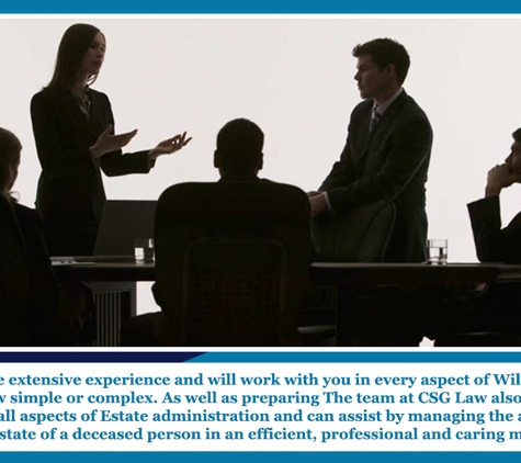 CSG Law Hervey Bay. Our team have extensive experience and will work with you in every aspect of Wills and Estates.