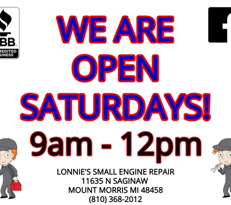 Lonnie's Small Engine Repair - Mount Morris, MI. Winter hours!!