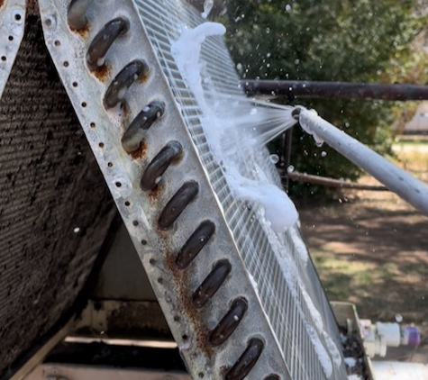 Sarabia Heating and Cooling - San Angelo, TX. Power Washing Removed Evaporator Coil
