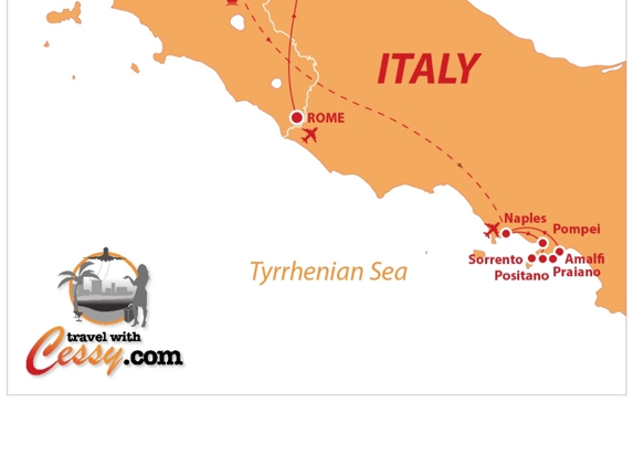 Anytime Travel Solutions - Melbourne, FL. Girls Only Italy Tour route