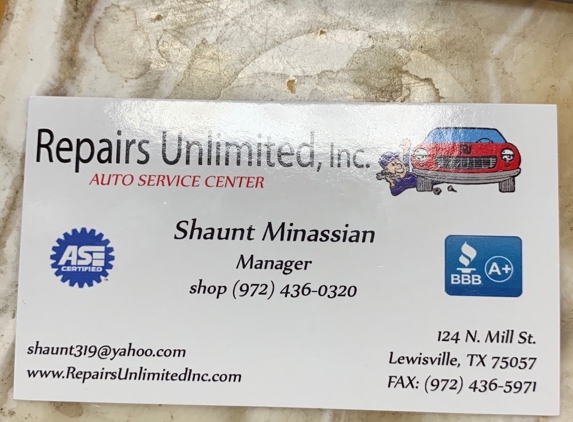 Repairs Unlimited Inc - Lewisville, TX