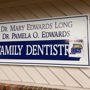 Edwards, Pamela, DDS - Gulf Shores, AL. Dr. Mary Edwards Long and Dr. Pamela O. Edwards sign for the office located at 116 Cove Ave, Gulf Shores, AL 36542