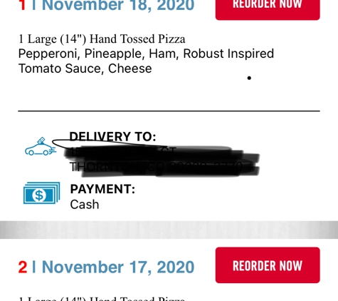 Domino's Pizza - Thornton, CO. What i ordered