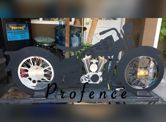 ProFence, Inc. - Fresno, CA. Motor cycle made from Profence