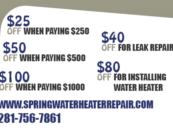 Spring Water Heater Repair - Spring, TX