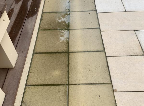 Lawrie's Landscaping & Concreting - Caroline Springs, VIC. Pavers accumulating rain water towards the base of the gazebo & becoming moldy.