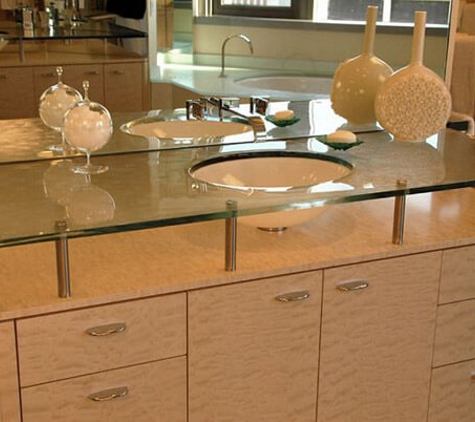 Glass Depots - Raleigh, NC. Raised Glass Counter Top Installation
