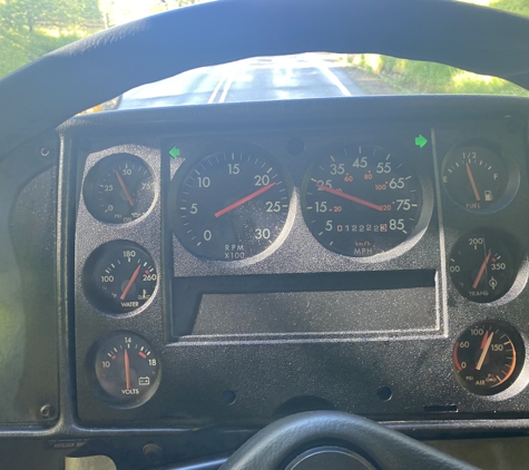 Diesel Power Truck Center - Candler, NC. Bus gauge after picking bus up