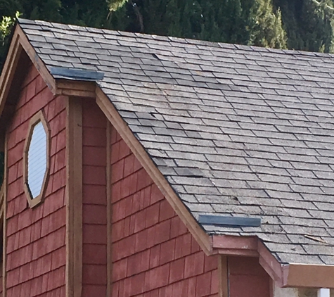 V Mendoza Roofing Inc. - Oakley, CA. Shingles AFTER V Mendoza skilled crew repaired the damage!  Look at the amazing color match on the 30 year old shingles!
