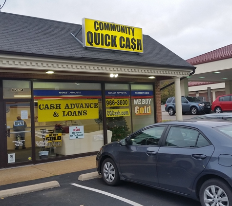 Community Quick Cash - Saint Louis, MO. Easy lighted parking, next to Bank of America