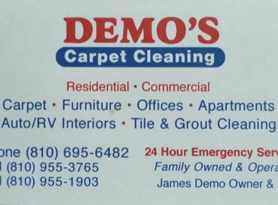 Demo's Carpet Cleaning Service - Flint, MI