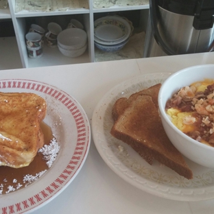 Le Petit Marche - Atlanta, GA. French toast and grits stack