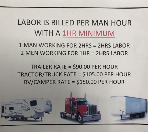 Paul's Trailer Service Inc. - Indianapolis, IN. Labor Rates as of 05/09/22