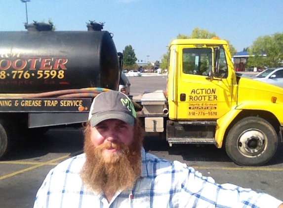 Action Rooter LLC. Employee Taylon Hunt: Don't let the big beard scare you.