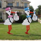 Flying Storks Lawn Sign Birth Announcements