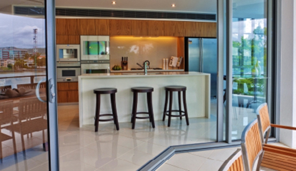 Bradnam's Windows & Doors - Boondall, QLD. Ultra Silver Aluminium Corner Sliding Door