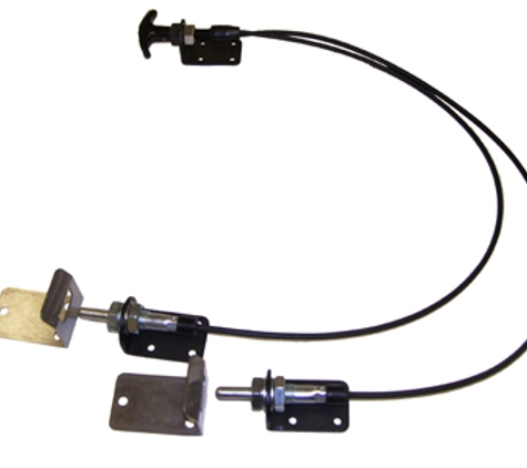 Glassmaster Controls - Kalamazoo, MI. Cable Latch Systems - Single or Double Cable Spring loaded Pins for lock/unlock