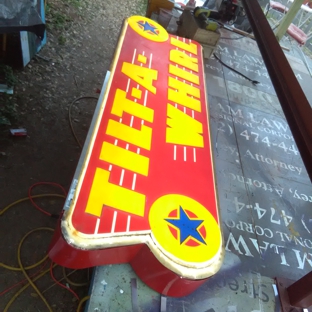 Adventure Sign & Graphics - Austin, TX. Refurbish Tilt-A-Whirl Sign