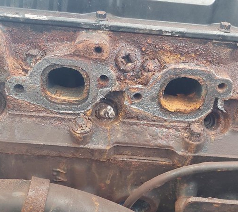 Complete Marine - Pompano Beach, FL. The bolts they cut off and the head they removed to find water in the cylinders..