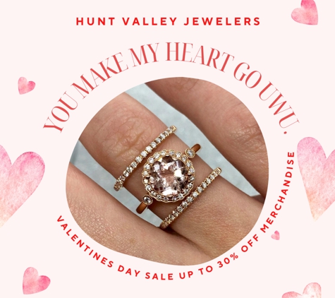 Hunt Valley Jewelers - Cockeysville, MD. 14kt Morganite and Diamond Ring and Diamond Bands