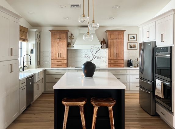 Builders Flooring & Design LLC - Chandler, AZ. Three tones beautifully coordinated in this kitchen cabinet remodel.