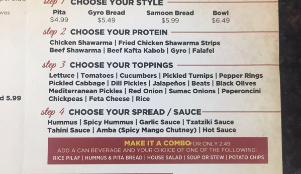 Detroit Shawarma - Detroit, MI. Menu p2