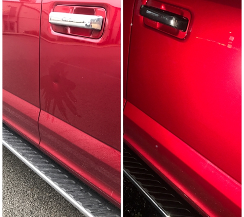 Denthawk - Chattanooga, TN. Hands down amazing!! I was told by another body shop that this kind of dent would never be removable completely. Well they were wrong!!