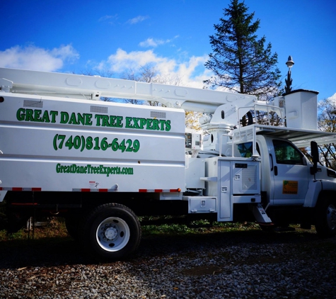 Great Dane Tree Experts & Landscaping, LLC - Ashley, OH. We have a 75' Bucket Truck that allows us to complete jobs more safely and efficiently.