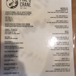 Pine & Crane - Los Angeles, CA. Menu